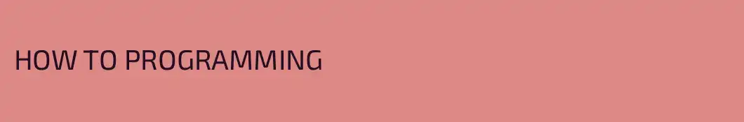 HOW TO PROGRAMMING